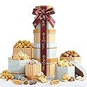 Broadway Basketeers Sympathy Gift Tower Box - Premium Snack Tower with Cookies, Sweets and Savory Treats - Thoughtful Individually Wrapped Kosher