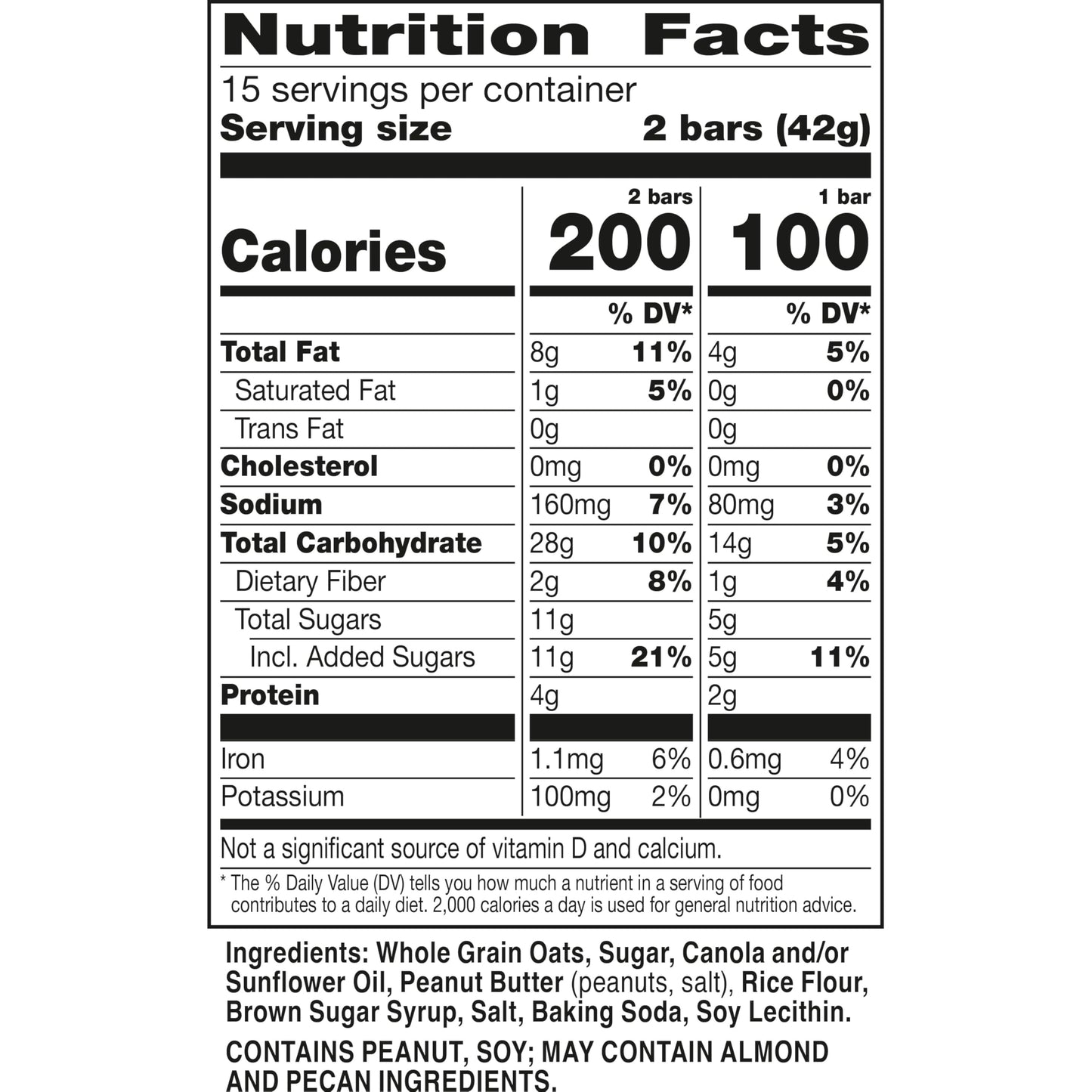 Nature Valley Crunchy Granola Bars, Peanut Butter, 30 Ct, 22.35 oz (15 Pouches)