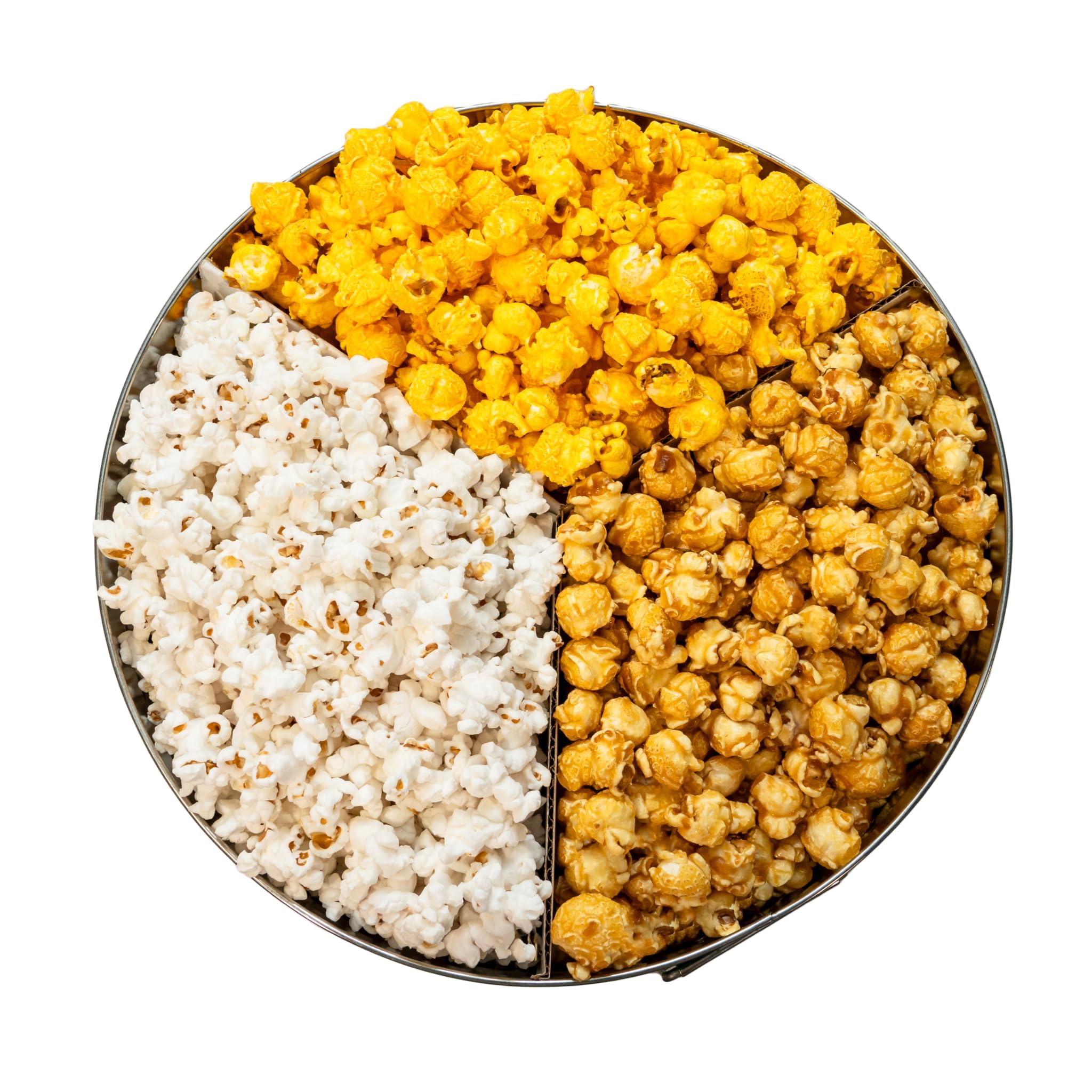 Colby Ridge 3 Way Football Popcorn Tin - White, Caramel, and Cheese Gourmet Craft Popped Gluten Free (3 Gallon - Nebraska)
