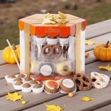 Biens Chocolate Centerpieces, Thanksgiving Selection Box - 42 Piece Fall Gift Set with Covered Chocolate Sandwich Cookies, Pretzels & Hand Decorated