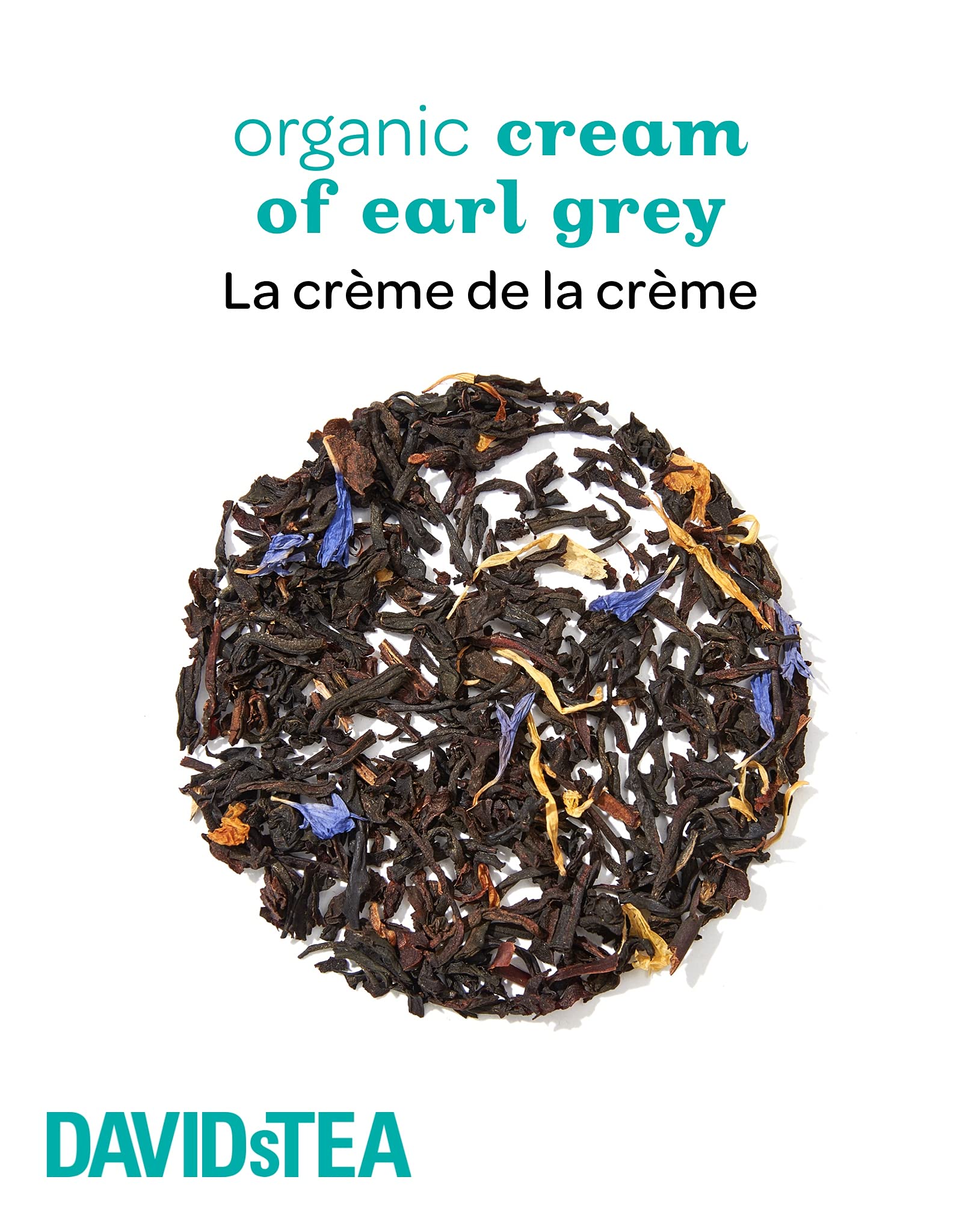 DAVIDsTEA Organic Cream of Earl Grey Loose Leaf Tea, Premium Black Tea with Bergamot and Vanilla, 4 oz / 113 g