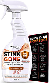 Wellproof 2-in-1 Sports Gear Cleaner & Odor Eliminator - 3X Powerful Nano-Enzyme Deodorizer for Athletic Gear, Baseball, Hockey, Football, Boxing