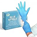 EcoQuality Blue Disposable Nitrile Gloves, Heavy Duty, Latex Free, Powder Free, Mechanic Gloves, Cooking Gloves, Cleaning Gloves (200, Small)