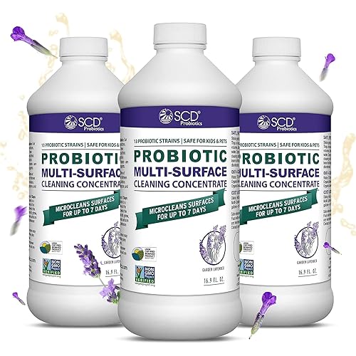 SCD Probiotics Probiotic Multi-Surface Cleaning Concentrate w/Lavender Essential Oil, Microcleans Surfaces for Up to 7 Days, Plant-Based