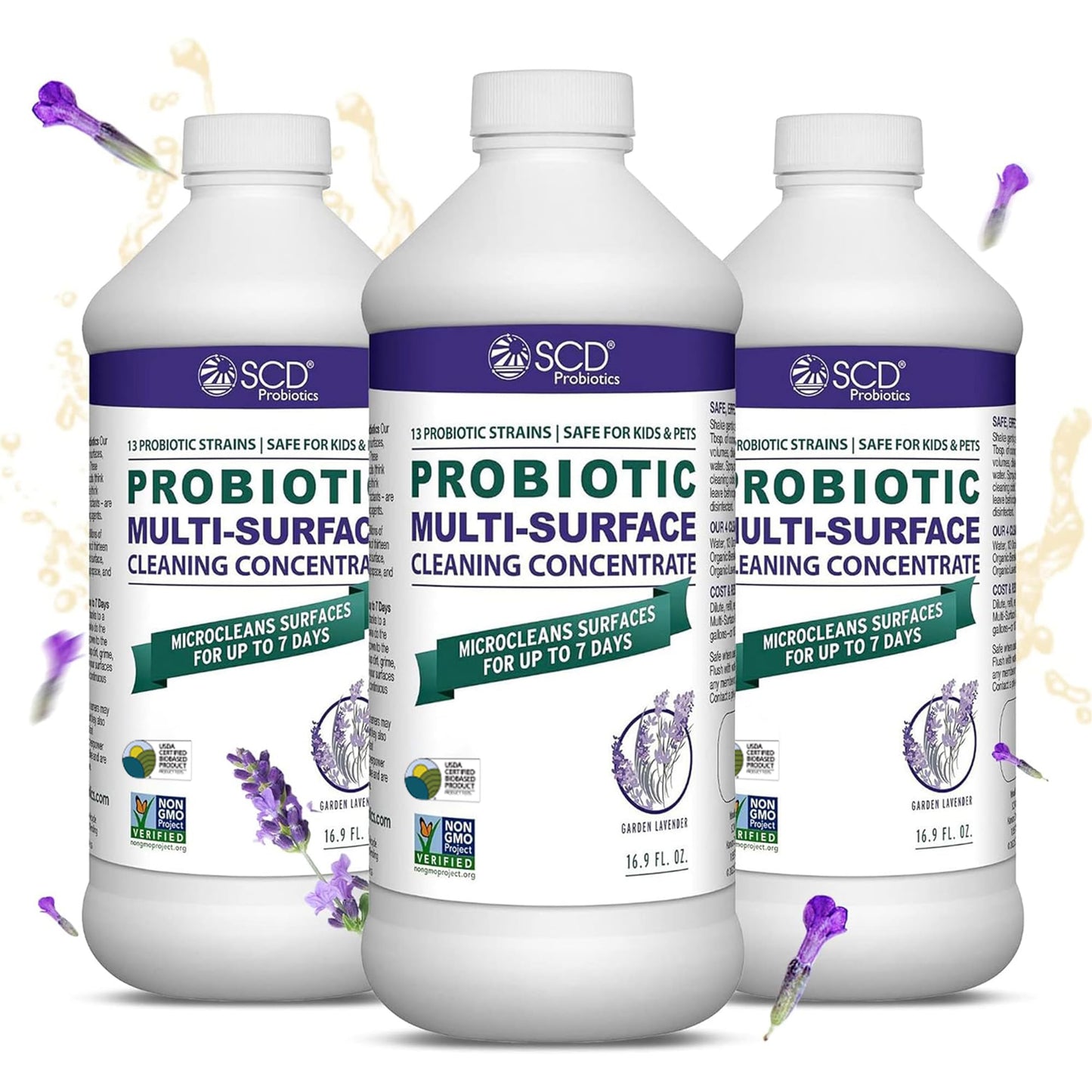 SCD Probiotics Probiotic Multi-Surface Cleaning Concentrate w/Lavender Essential Oil, Microcleans Surfaces for Up to 7 Days, Plant-Based