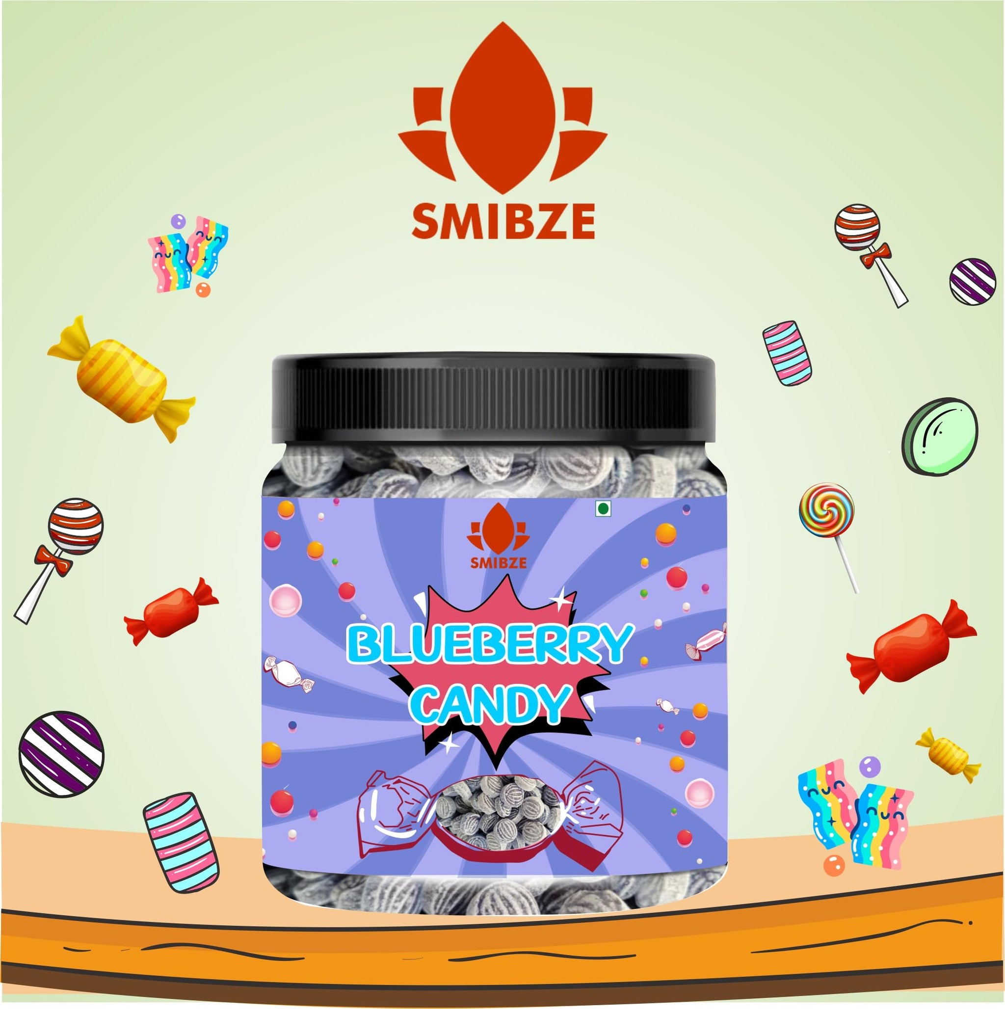 SMIBZE Natural Blueberry Candy 250 GM (Pack of 1) SMIBZE