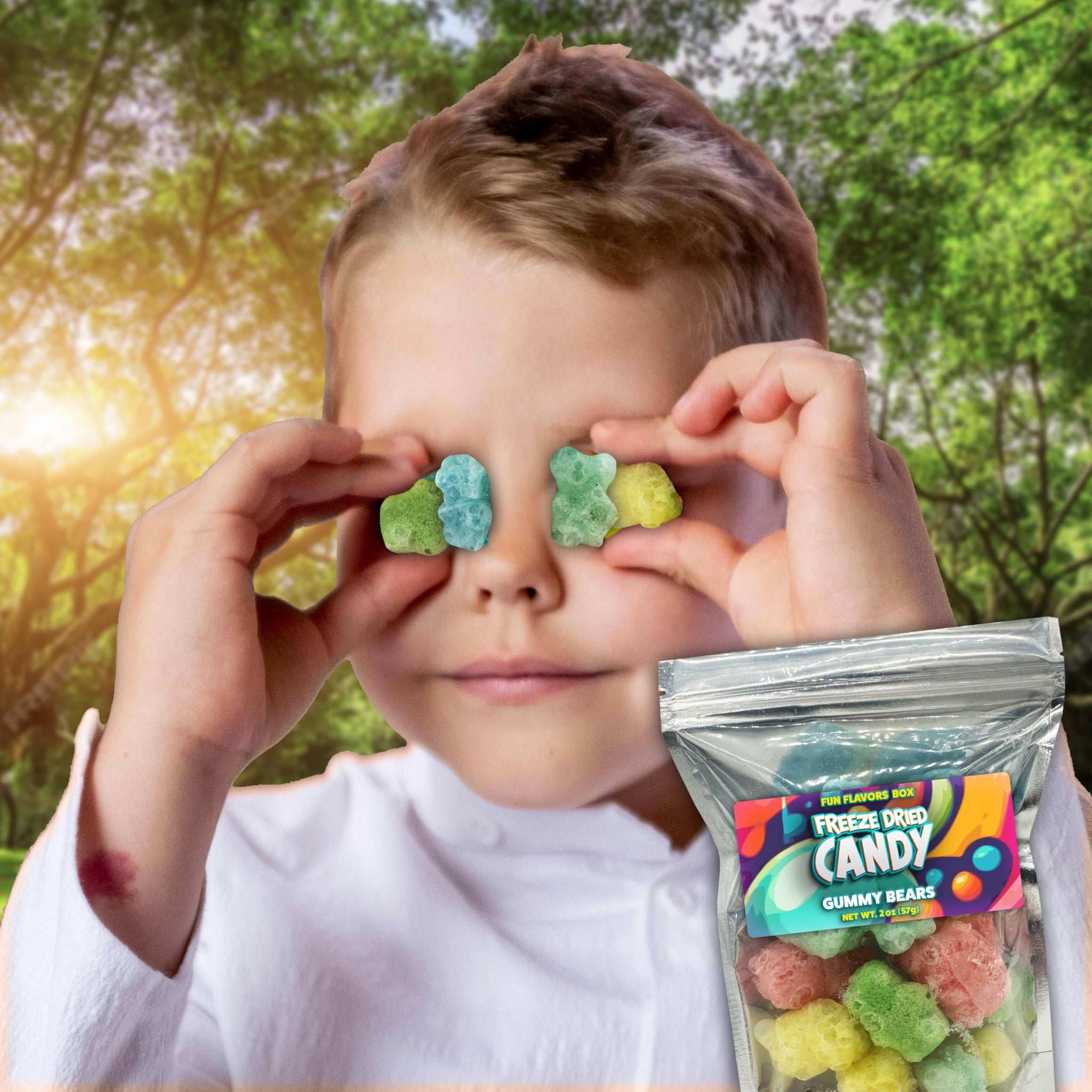 Freeze Dried Candy Gummy Bears Variety Pack - Crunch Candy Treats - Space Theme Party Favor Gift Idea, 2 oz