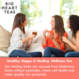 Big Heart Tea Co. Tea Bags - Cup of Love Red Rose - Certified Organic, Floral Ayurvedic Herbal Decaf Tea in Zero Plastic Sachets with Small Batch