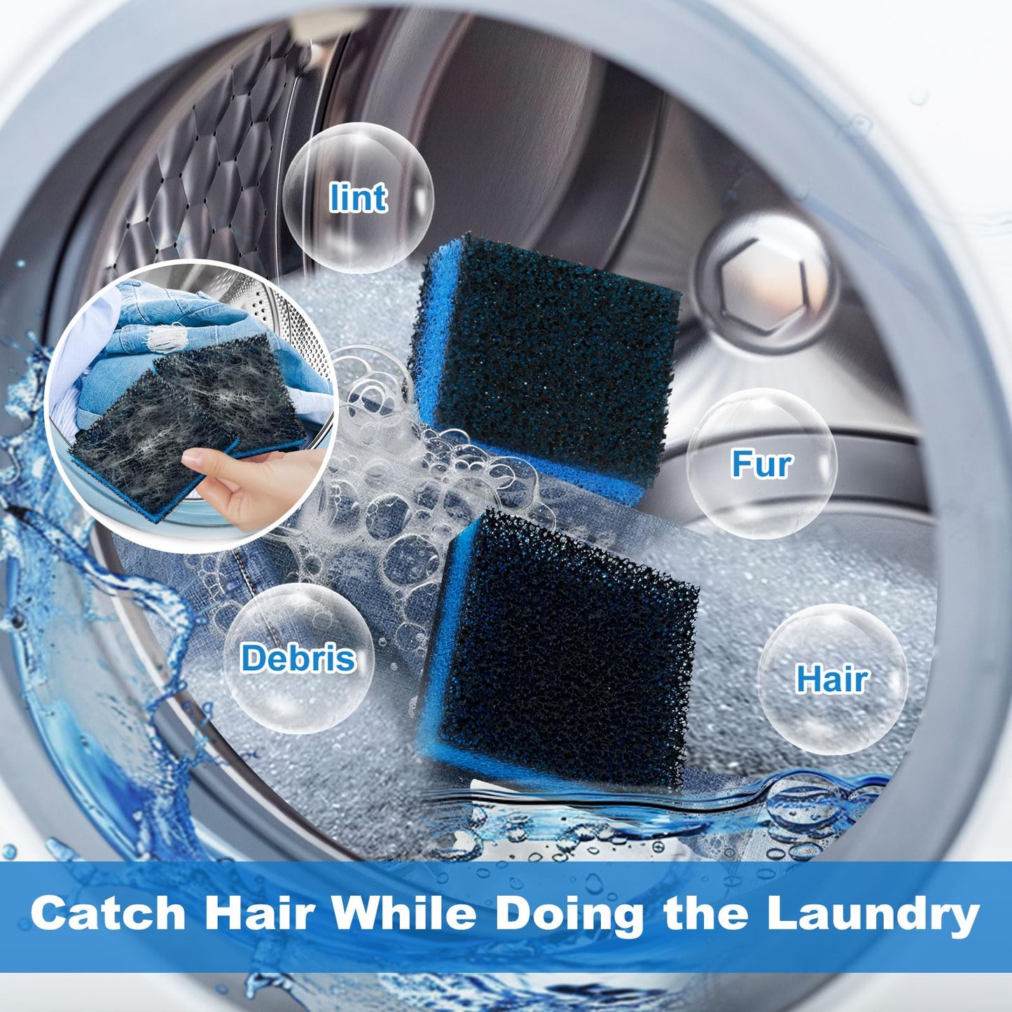 Pet Hair Remover for Laundry - Upgraded 6 Pack, Reusable Dog and Cat Hair Catcher for Washing Machine and Dryer, Removes Pet Fur from Clothes