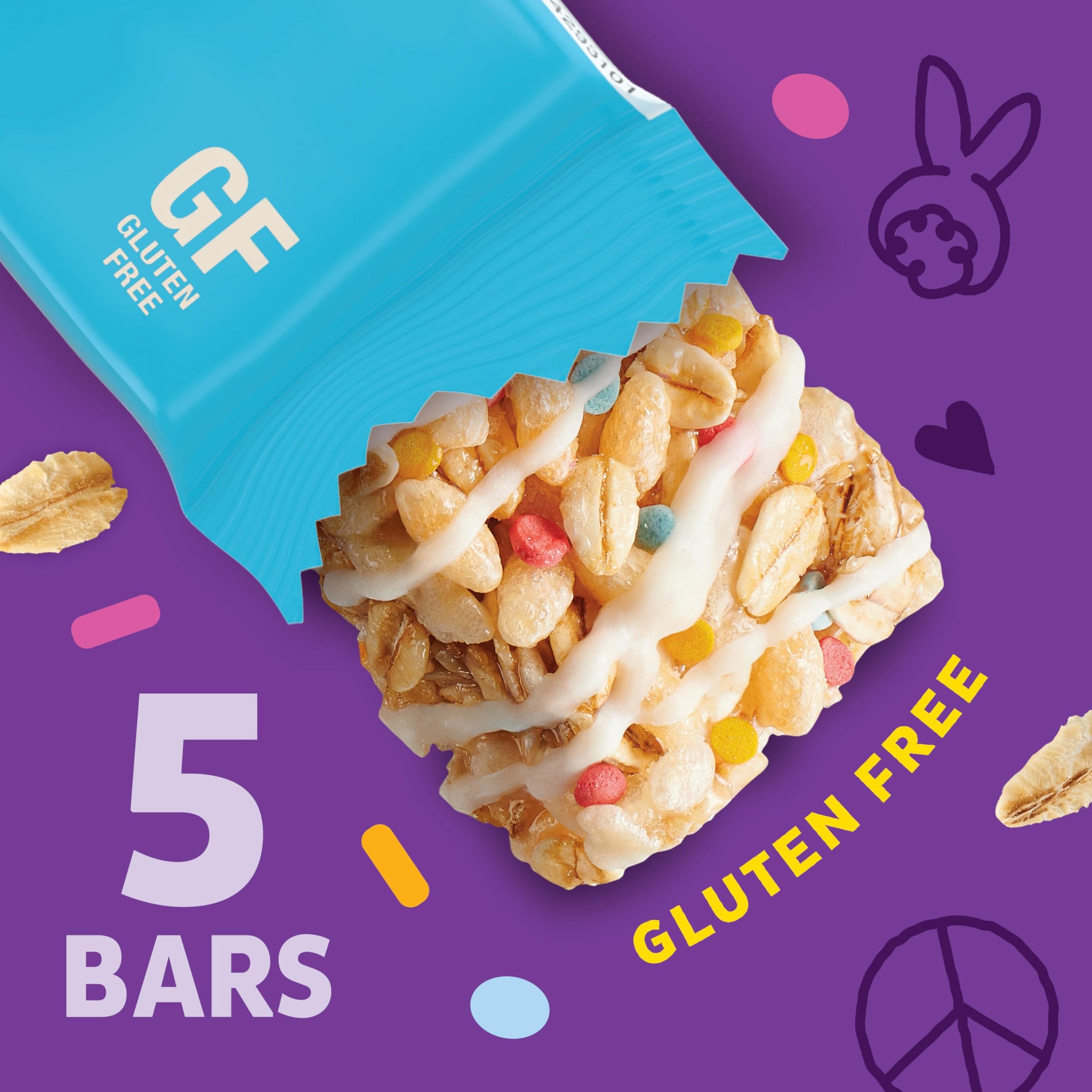 Annie's Gluten Free Chewy Granola Bars, Birthday Cake, 5 Bars, 4.9 oz
