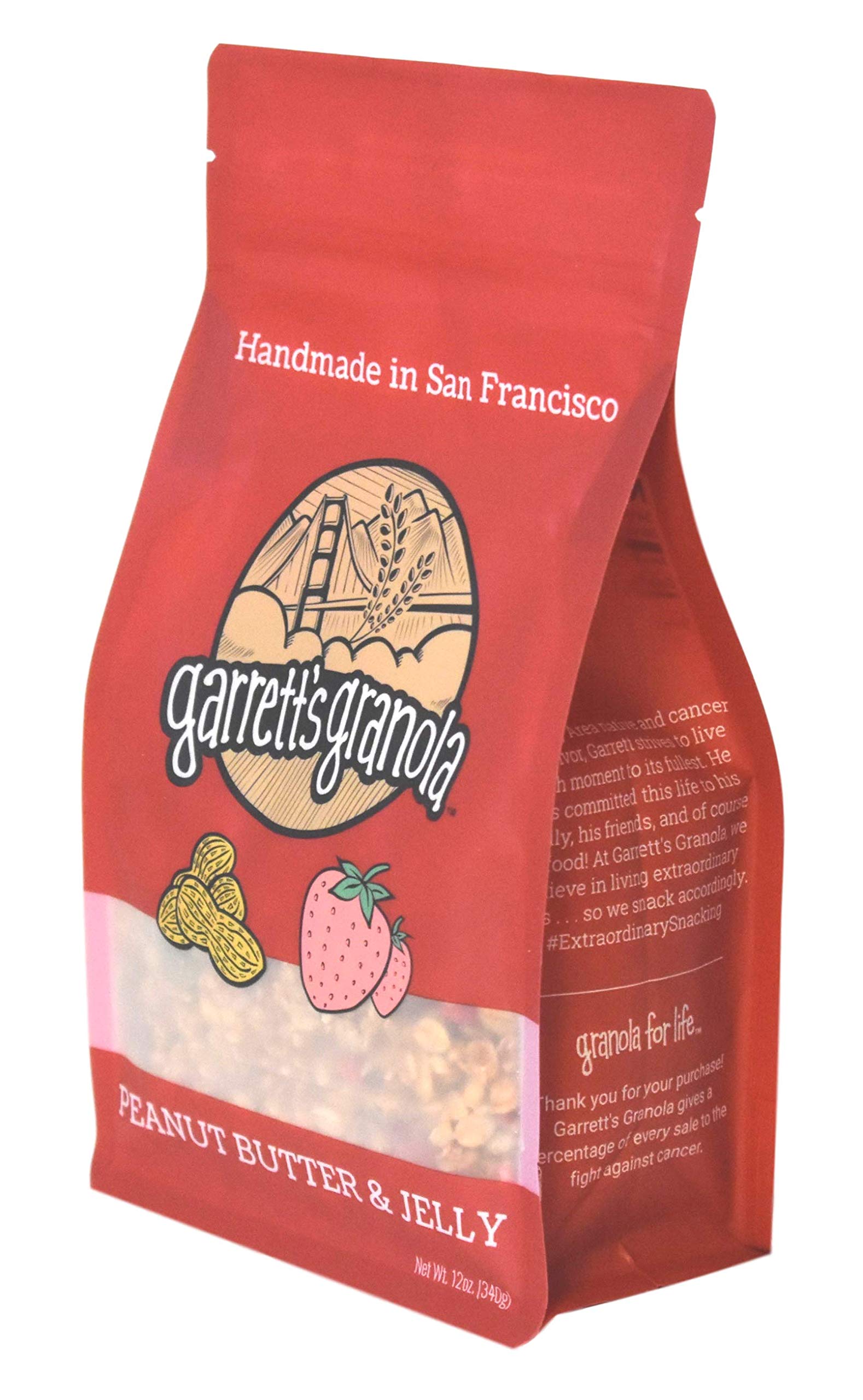 Garrett's Granola - Peanut Butter and Jelly with Strawberries Granola Mix, 12 Ounce (Pack of 2)