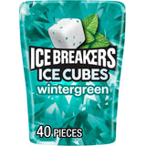 Ice Breakers, Ice Cubes Wintergreen Sugar Free Chewing Gum Bottle, 3.2 Ounce, 40 Count
