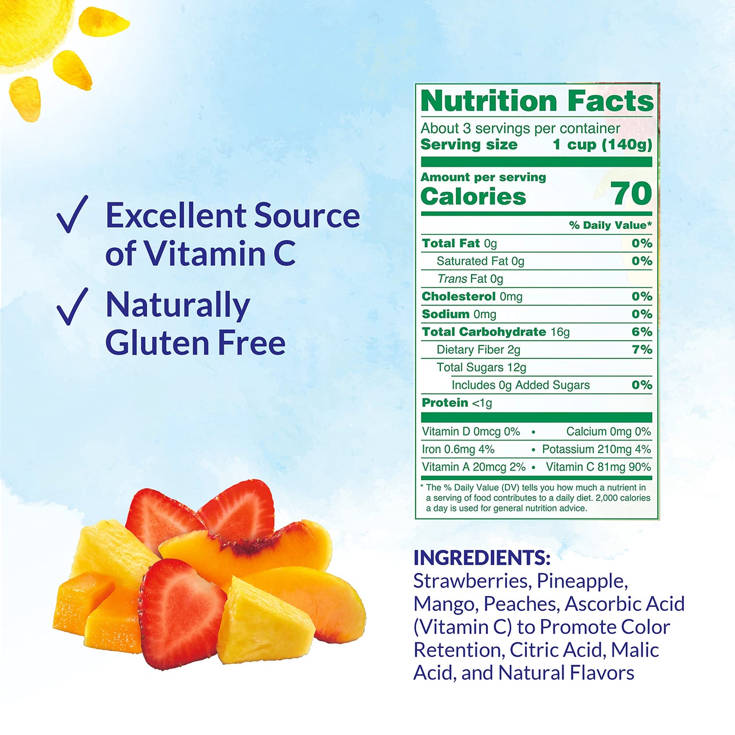 Dole Mixed Fruit, All Natural Mixed Frozen Fruit for Smoothies with Sliced Strawberries, Pineapple Chunks, Mango Chunks and Sliced Peaches, 16 Oz