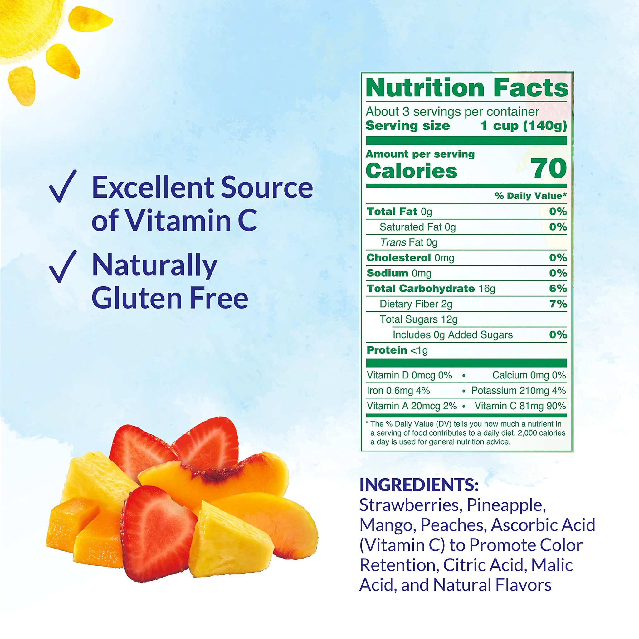 Dole Mixed Fruit, All Natural Mixed Frozen Fruit for Smoothies with Sliced Strawberries, Pineapple Chunks, Mango Chunks and Sliced Peaches, 16 Oz