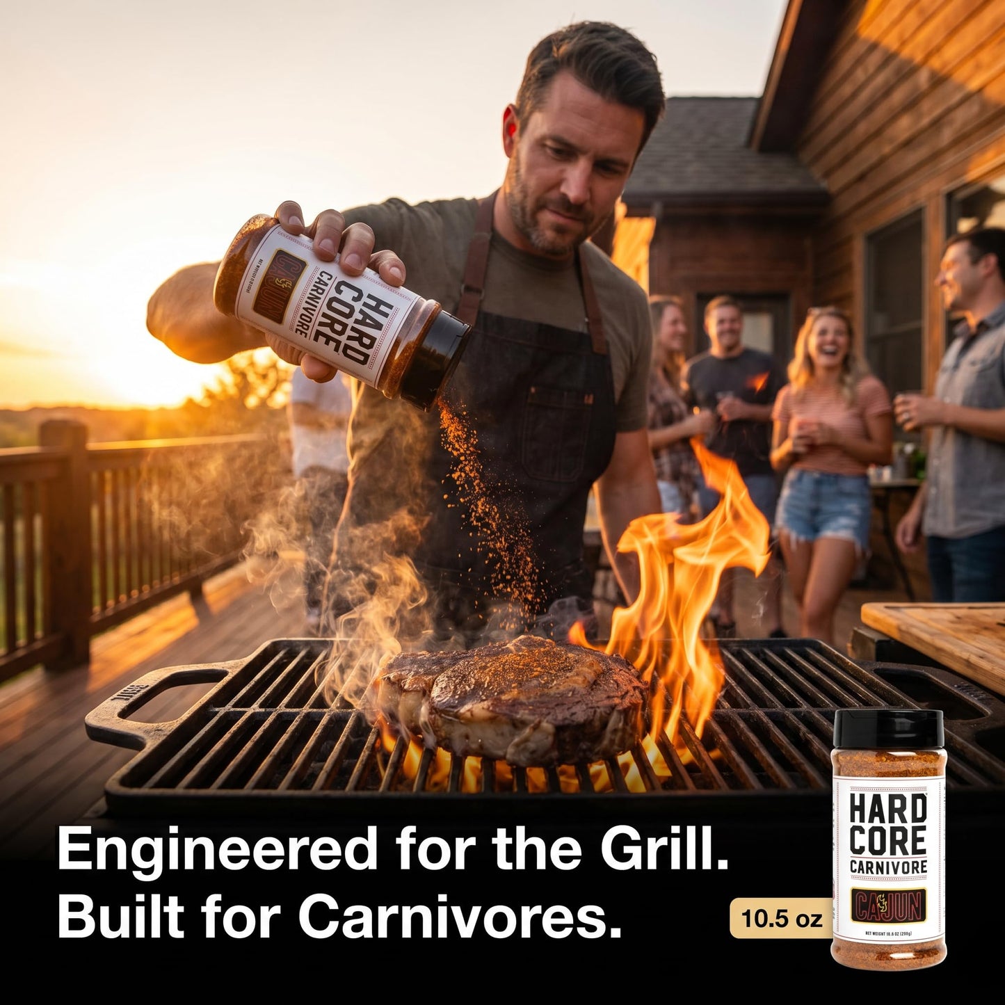Hardcore Carnivore Cajun Bar-B-Q Rub Seasoning - 10.5 oz Bottles - Rib Rub and Brisket Rub for Grill and Smoker - Burger Seasoning and Steak Rub