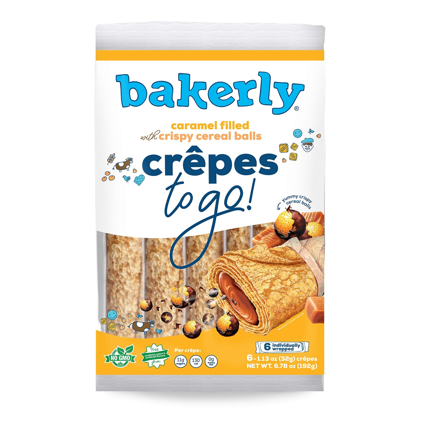 bakerly Crunchy Caramel Filled Crêpes, 6.78 oz. (frozen)