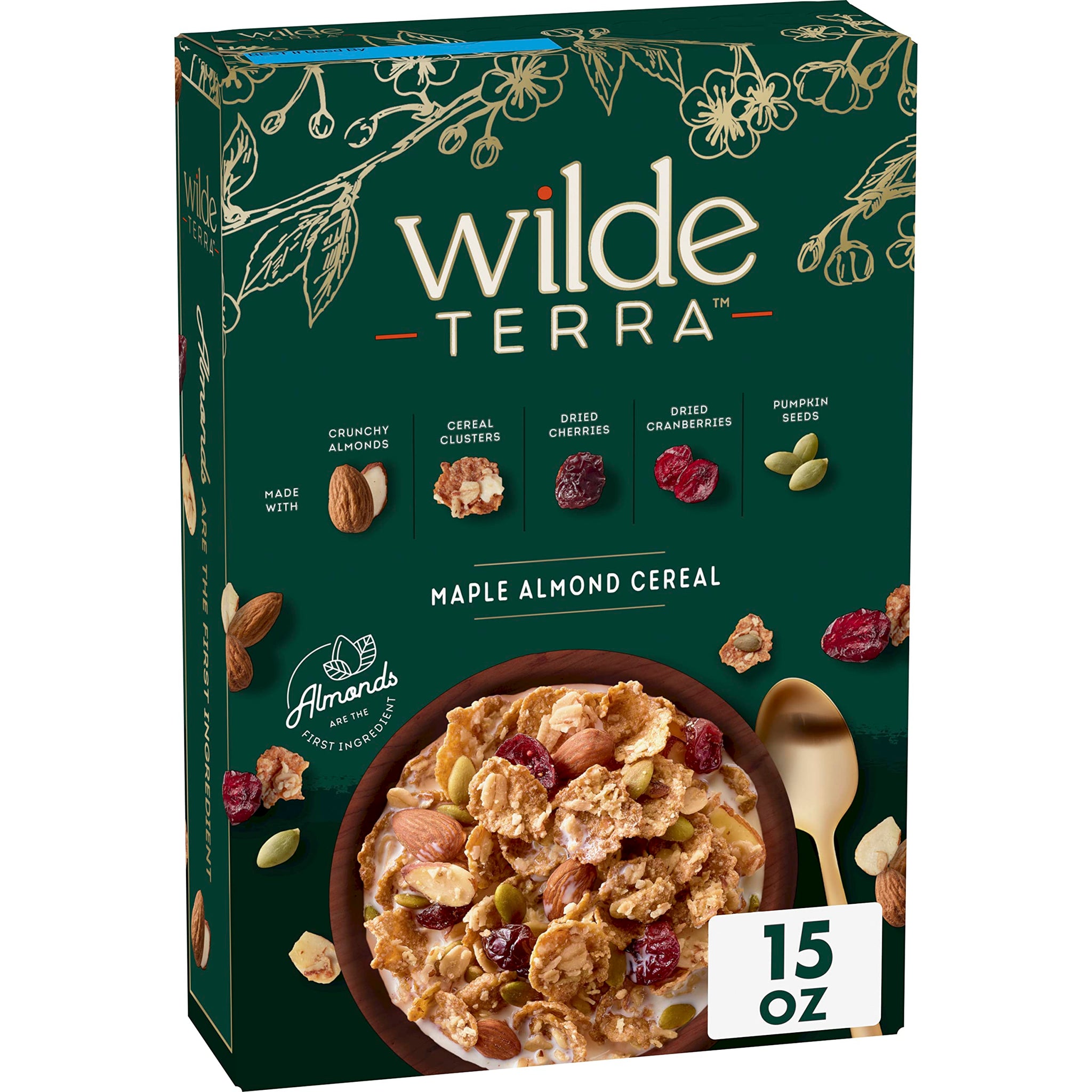 Wilde Terra Maple Almond Cereal with High Fiber, 15 OZ