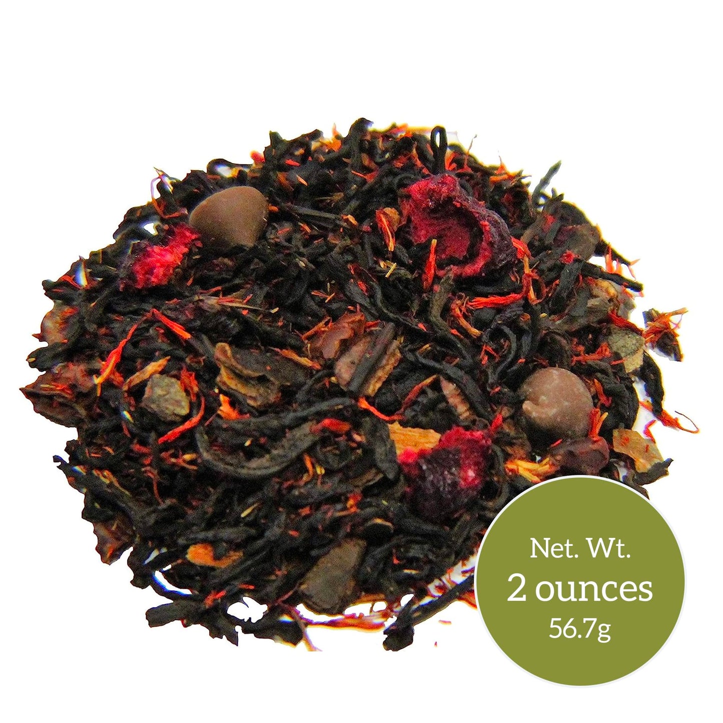 Nelson's Tea Dark Chocolate Cherry - Cut & Sifted Pu-erh Black Tea Loose Leaf with Rich Blend of Chocolate Chips, Wild Cherry Bark, Cacao Nibs
