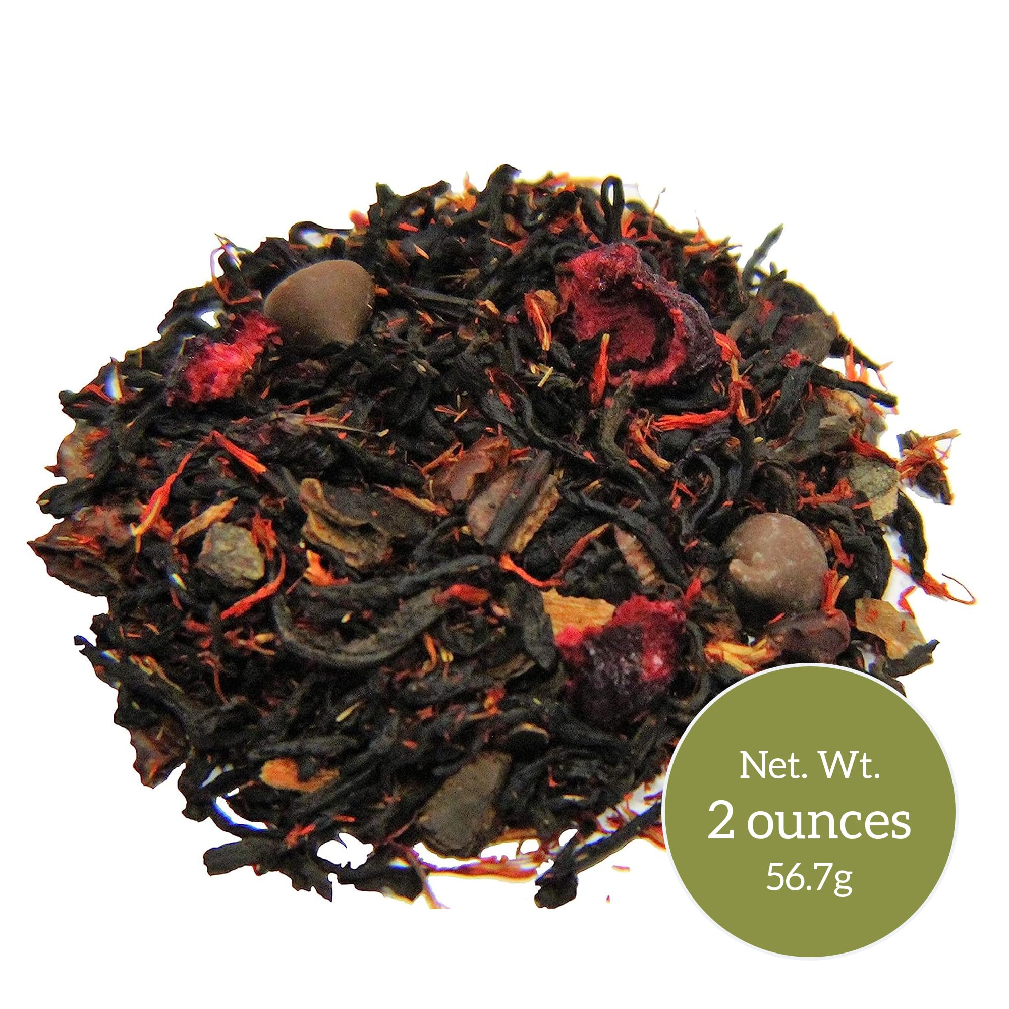 Nelson's Tea Dark Chocolate Cherry - Cut & Sifted Pu-erh Black Tea Loose Leaf with Rich Blend of Chocolate Chips, Wild Cherry Bark, Cacao Nibs