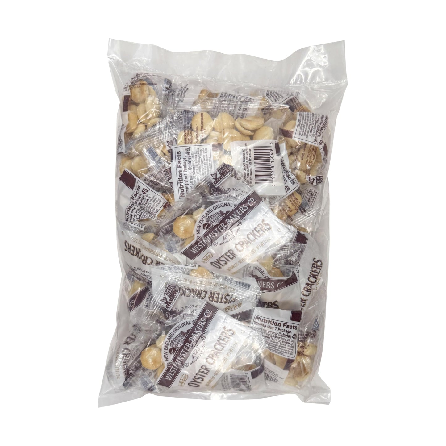Westminster Oyster Crackers, 0.5 Oz. Each (Pack of 25), Crackers for Soups & Salads, The Hampton Popcorn & Candy Company