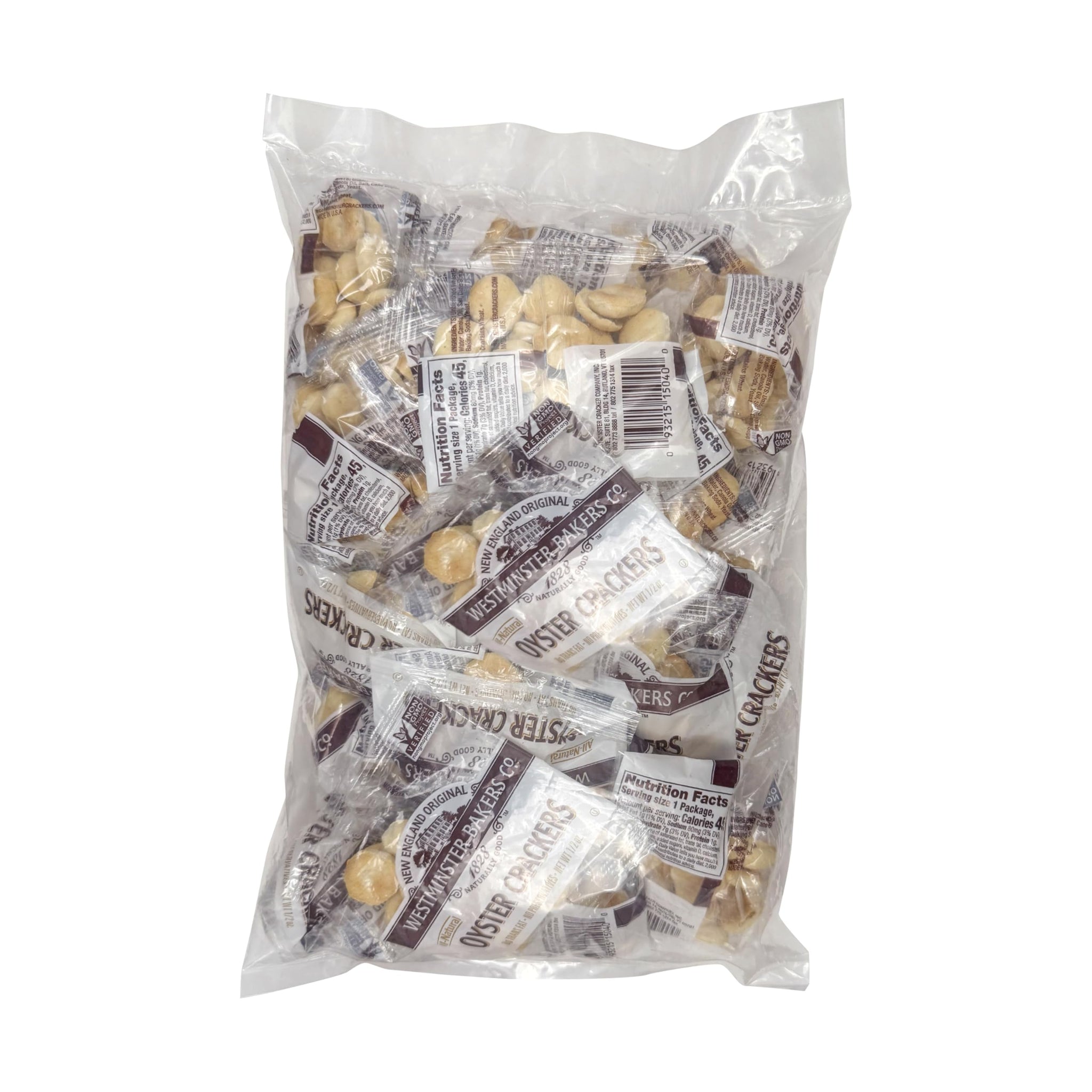 Westminster Oyster Crackers, 0.5 Oz. Each (Pack of 25), Crackers for Soups & Salads, The Hampton Popcorn & Candy Company