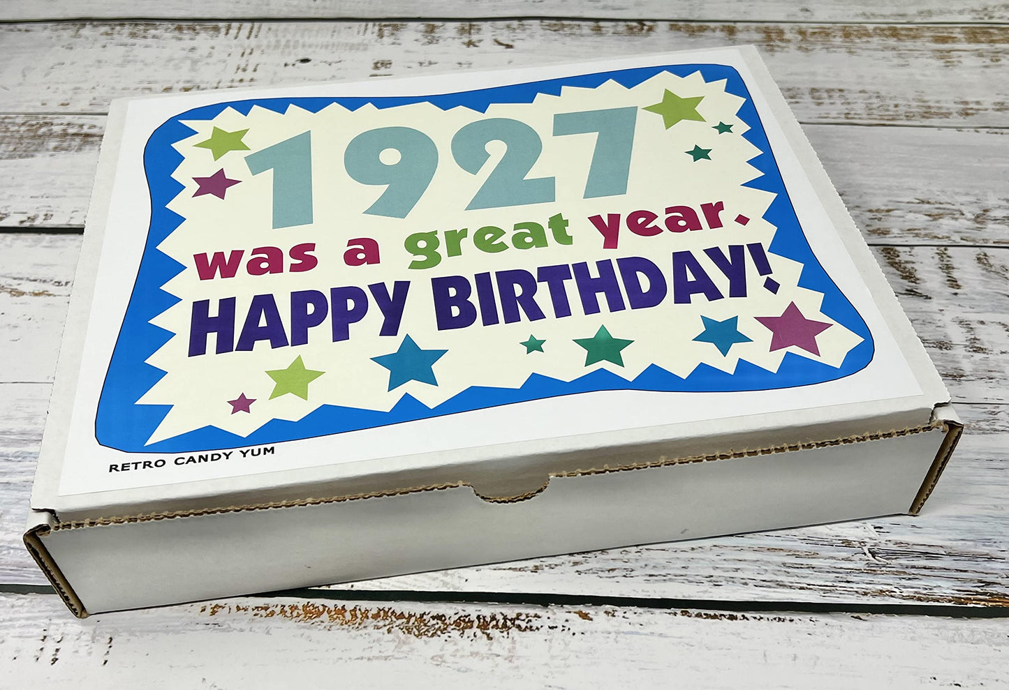 RETRO CANDY YUM ~ 1927 99th Birthday Gift Box of Nostalgic Retro Candy from Childhood for 99 Year Old Man or Woman Born 1927