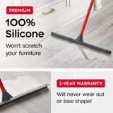 Tyroler Floor Squeegee for Concrete Floors, 24" Heavy Duty Squeegee for Floor, Squeegees Broom for Floors with 55" 4 Part Handle Perfect for Tiles