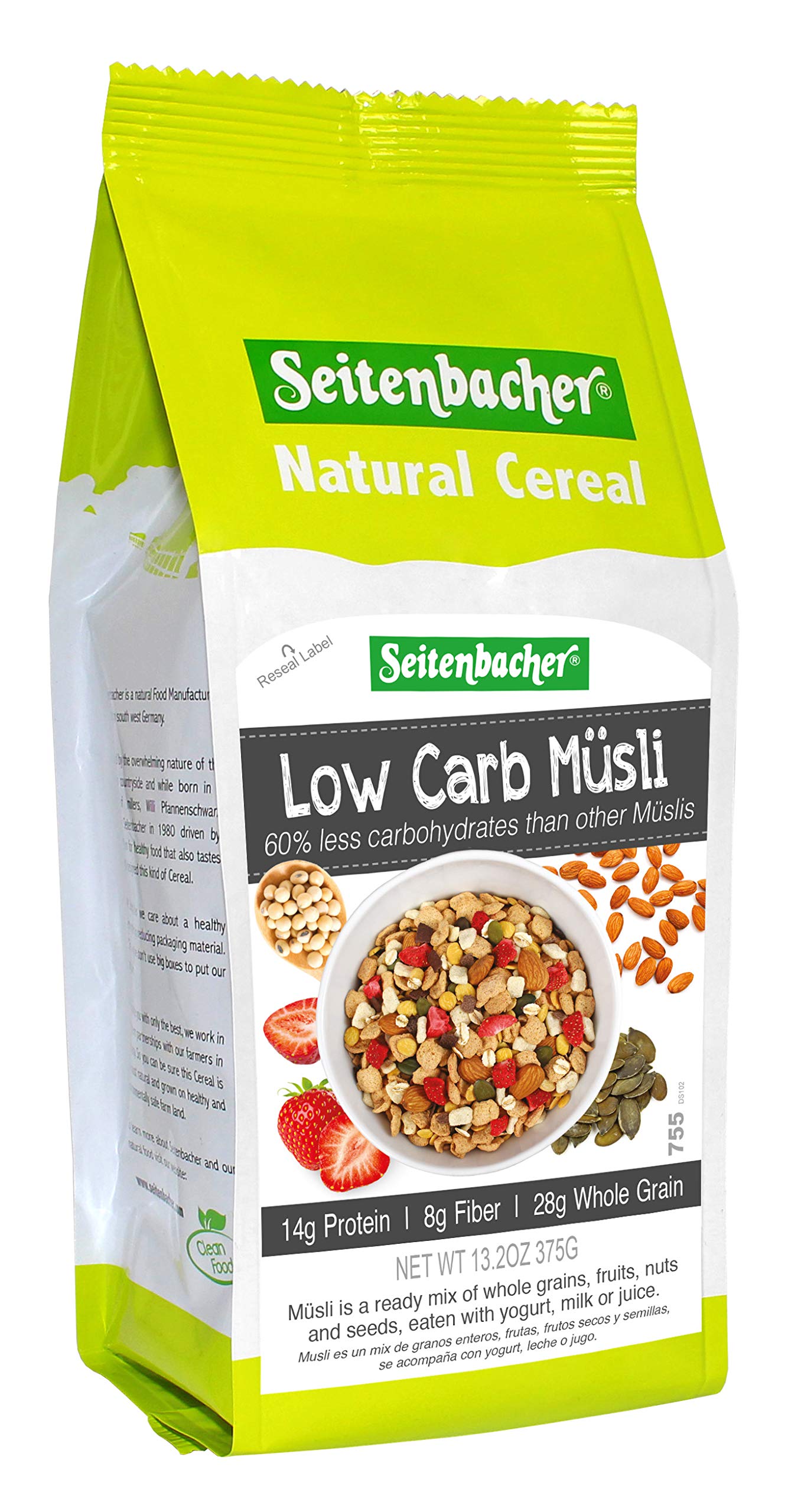 Seitenbacher Low Carb Strawberry & Chocolate Musli, 13.2 Ounce