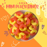 Sour Peach Rings Gummy Candy, Halal Candy Bulk 2 Pound Bag | Sweet & Tangy Gummy Peach Rings | Peach Ring Candy for Parties, Candy Buffets, Goodie