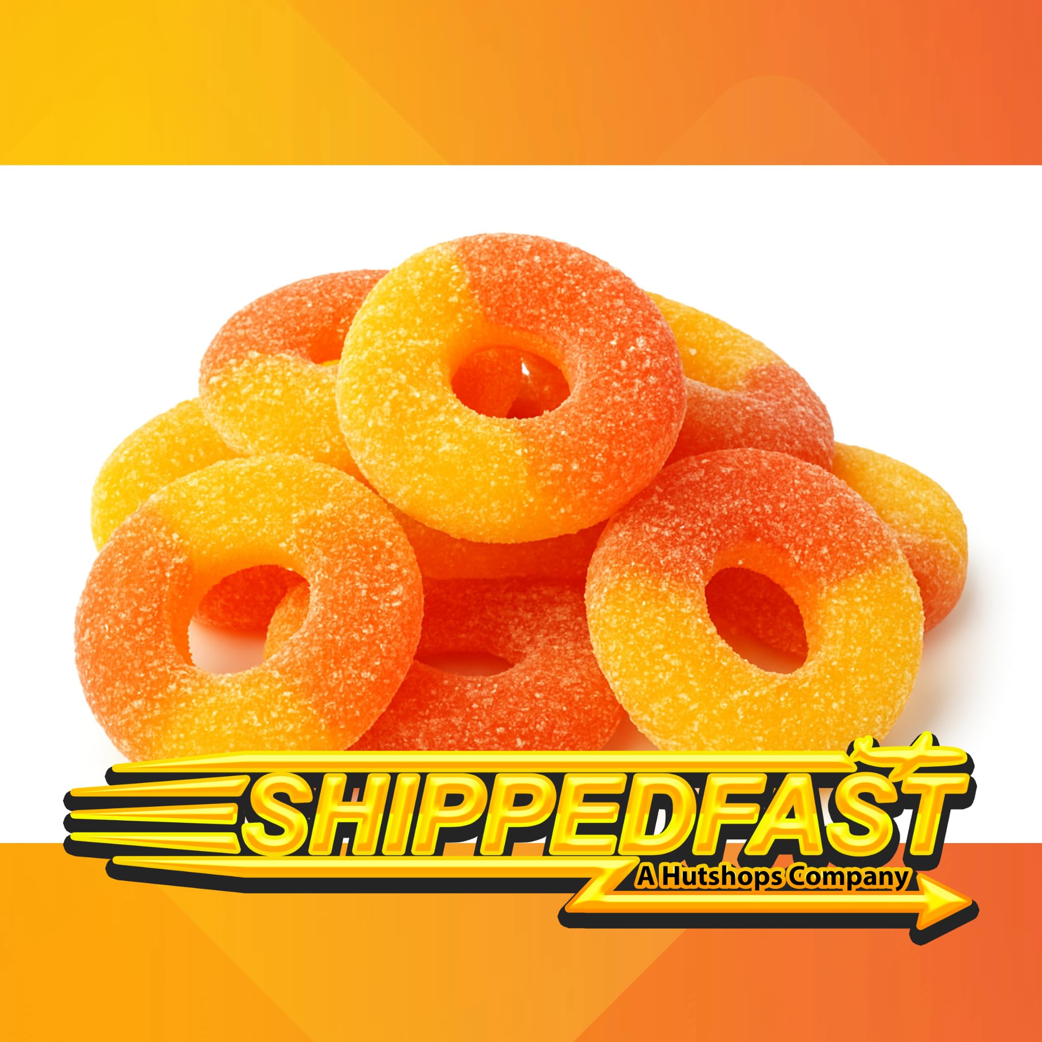 Peach Rings Gummy Candy (5 Pound Bag) 80oz. Bulk Chewy Authentic Taste Gourmet Candies