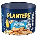 PLANTERS Lightly Salted Cashews, Cashew Halves & Pieces, Plant-Based Protein, 8 Oz Canister, Great Party Snack