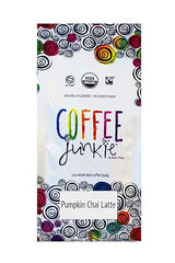 Coffee Junkie Pumpkin Chai Latte Naturally Flavored Organic Coffee Beans - 12 oz -Decaf Whole Bean