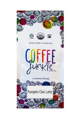 Coffee Junkie Pumpkin Chai Latte Naturally Flavored Organic Coffee Beans - 12 oz -Decaf Whole Bean