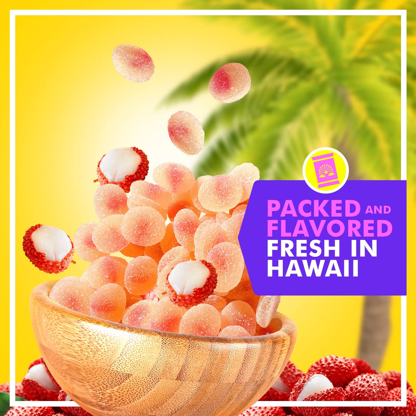 Gummy Sour Lychee Fruit Candy 12 oz - Sweet and Delicious Candy Snack - Perfect Size Bag For Sharing With Friends - Bite Size Pieces For Any Occasion