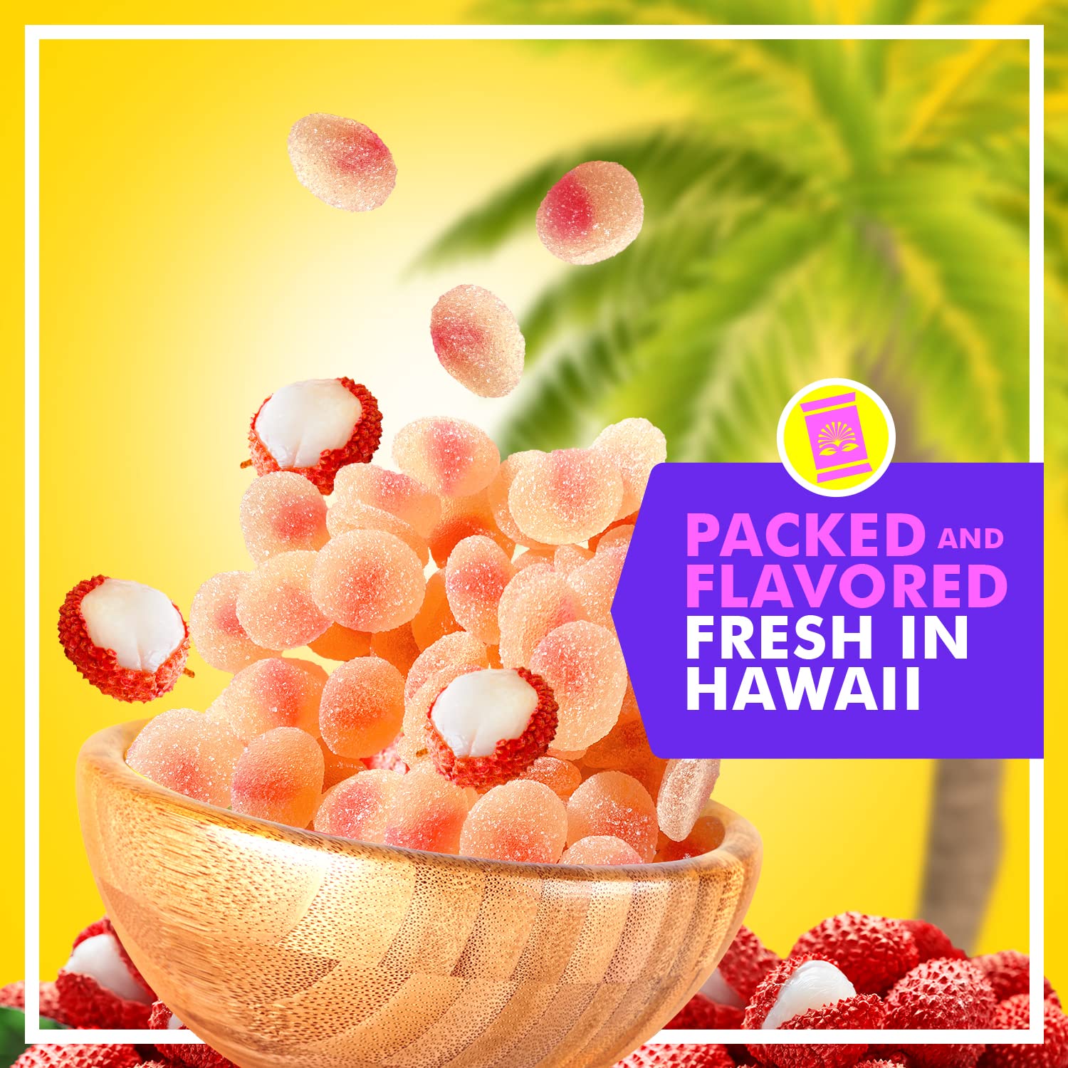 Gummy Sour Lychee Fruit Candy 12 oz - Sweet and Delicious Candy Snack - Perfect Size Bag For Sharing With Friends - Bite Size Pieces For Any Occasion