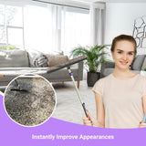 Room Groom PET Carpet Rake Groomer with Telescoping 54 " Adjustable Handle, with Lint Remover Brush Tool, Carpet Brush for Pet Hair and Refreshing