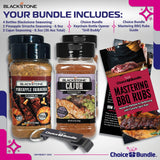 Blackstone Pineapple Sriracha & Cajun Seasoning - Gourmet Griddle Premium BBQ Barbecue Rub 4 Pk Choice Bundle (30.4 oz) + BBQ Guide & Bottle Opener (6