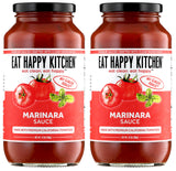 Eat Happy Kitchen Marinara Sauce - Made with Premium California Tomatoes & Extra Virgin Olive Oil - No Sugar Added, No Seed Oils, No Fillers, Gluten