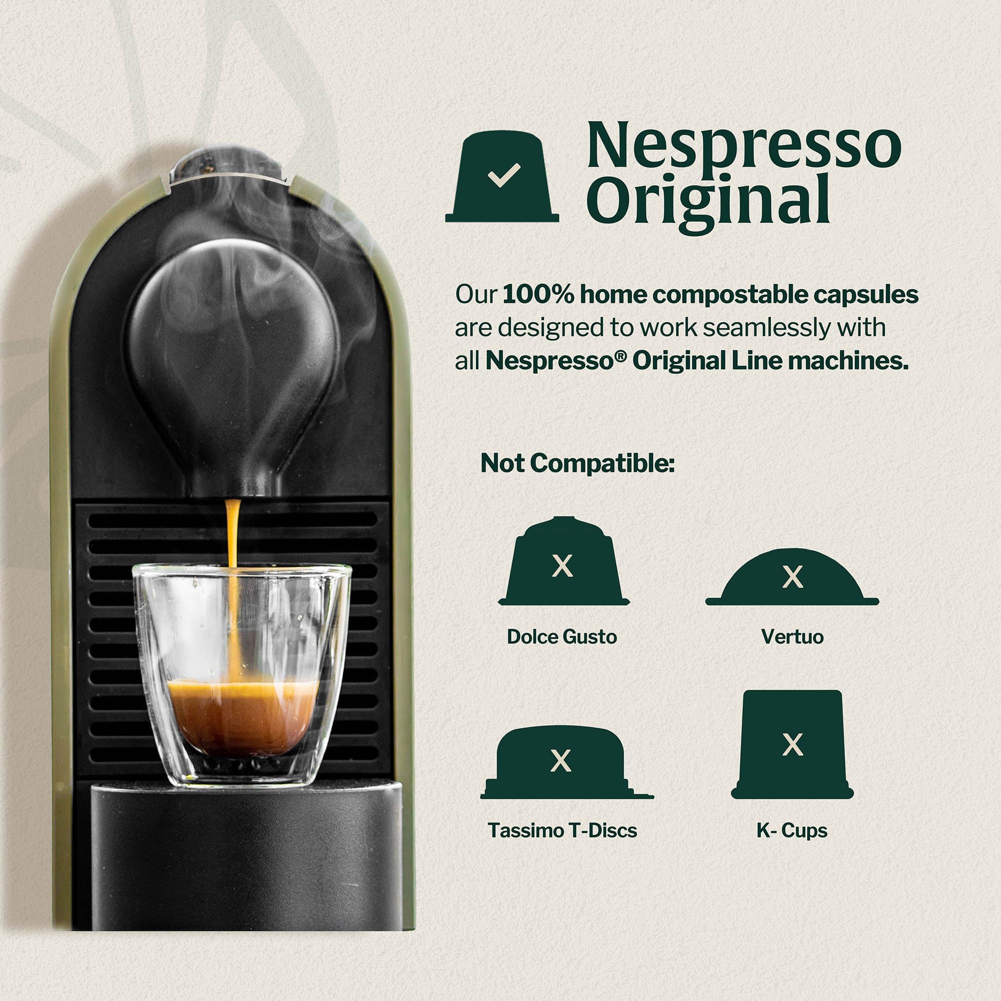 Artizan Organic Cordyceps Mushroom Coffee Pods for Nespresso Original Line | Steady Energy + Stamina | 10 Compostable Espresso Capsules