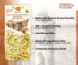 Tere e Tradizionni Organic Timilia/Tumminia Low-Gluten Index Semi-Whole Wheat Busiate Pasta - Ancient Grains Grown in Sicily Italy - Al Dente Texture