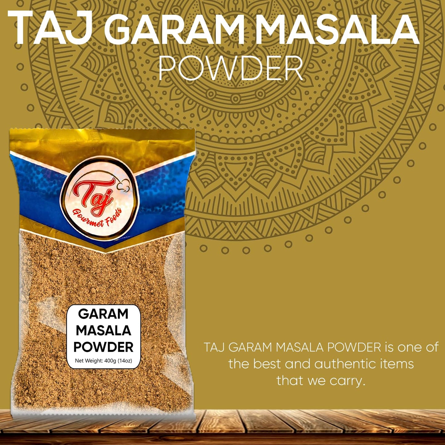 TAJ Garam Masala Powder, 14 Ounce - Unique Blend of Spices | Authentic Indian Spices