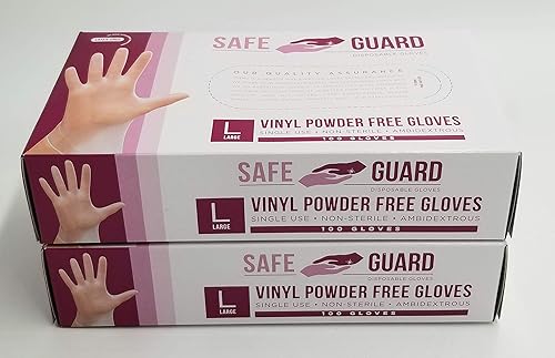 National Paper Trading Disposable Large Vinyl Gloves 200 Count POWDER FREE [VGLPFX2] (200)