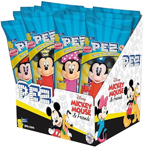 Fun Express - Mickey Mouse Pez Assortments for Party - Hard Candy - Dextrose - Party - 12 Pieces