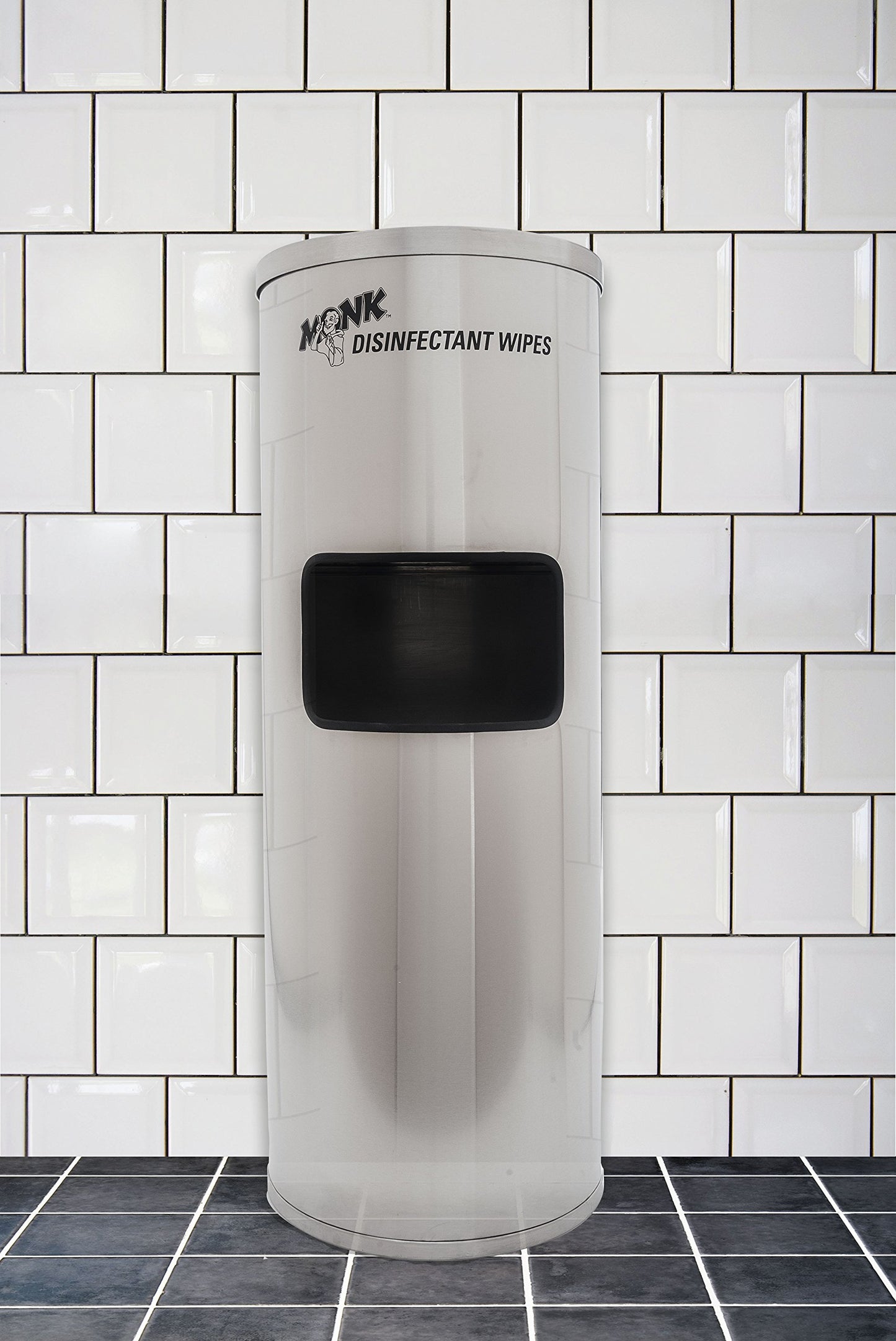 Monk Disinfecting Wipes Stainless Steel Stand W/Built-in Trash Can For Gym Disinfecting Wipes