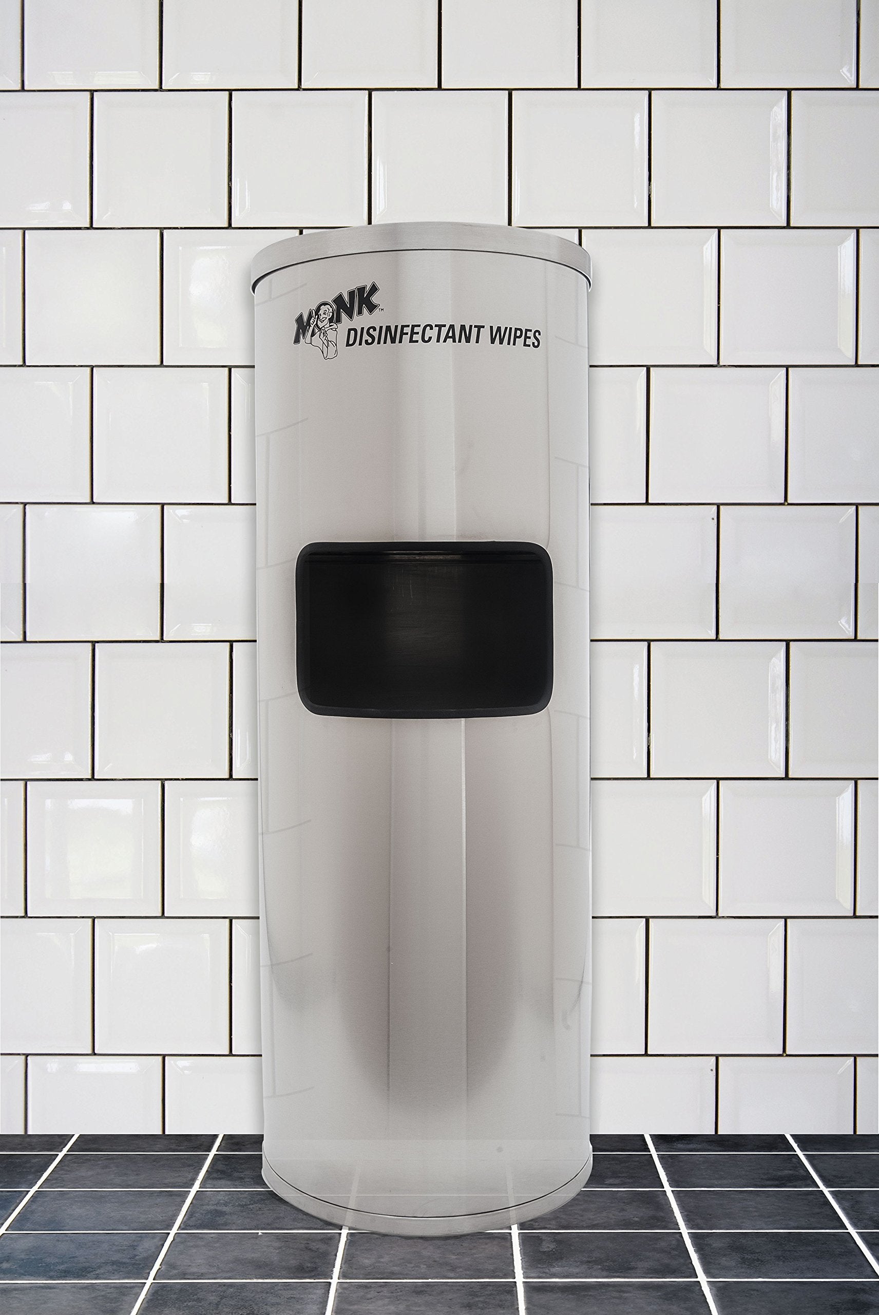 Monk Disinfecting Wipes Stainless Steel Stand W/Built-in Trash Can For Gym Disinfecting Wipes