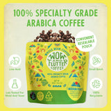 Wow and Flutter Low-Acid Medium Roast Whole Bean Coffee | Smooth, Caramelly & Nutty Flavor, Never Bitter | Clean Coffee Lab-Tested for Mold & Yeast |