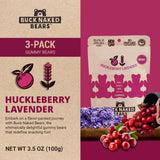 Buck Naked Bears - Huckleberry Lavender Gummy Bears - Soft, Smooth, and Sweeter Like a Fruit Snack - Plant-Based Gummies Good Snack Choice - Non-GMO