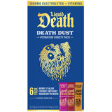 Liquid Death Electrolyte Death Dust, Berry It Alive, Cherry Obituary & Squeezed To Death Hydration Powder, Essential Vitamins Variety Packets, 6 pack