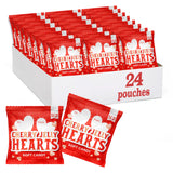 Cherry Hearts Jelly Candy - 24 Packs - Valentines Candy Individually Wrapped - Write-On To/From Pouches for Classroom Exchange - Jelly Hearts