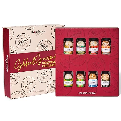 Thoughtfully Gourmet, Global Spice Collection Gift Set, International Seasonings Set, Flavors Include Greek, Italian, Mexican, Cajun Seasoning & More